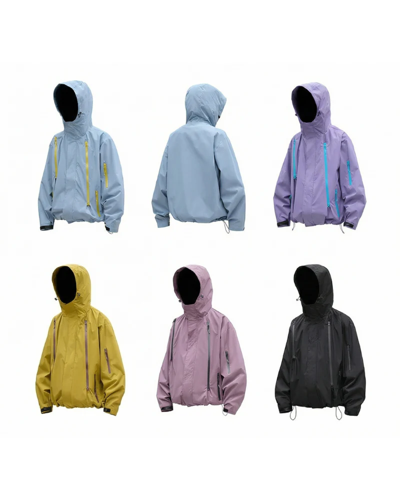 Gorpcore Water-Resistant Unisex Hooded Hardshell Jacket - Image 20