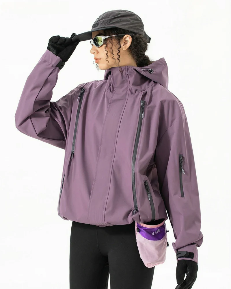 Gorpcore Water-Resistant Unisex Hooded Hardshell Jacket - Image 3