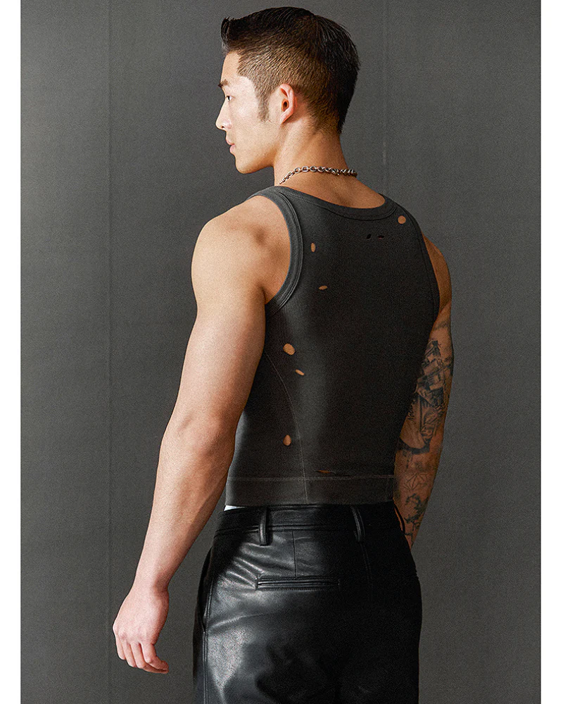 Gym Clothing Men's Tank Top Ripped Muscle Shirt - Image 10
