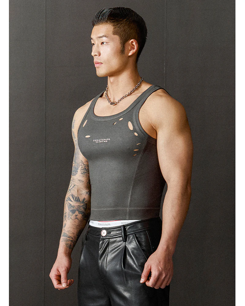 Gym Clothing Men's Tank Top Ripped Muscle Shirt - Image 9