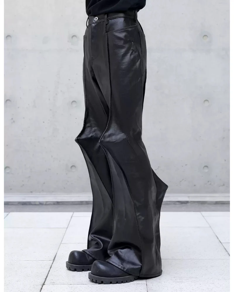 High Street Opium Style 3D-Structured Spiked Flare Pants - Image 2