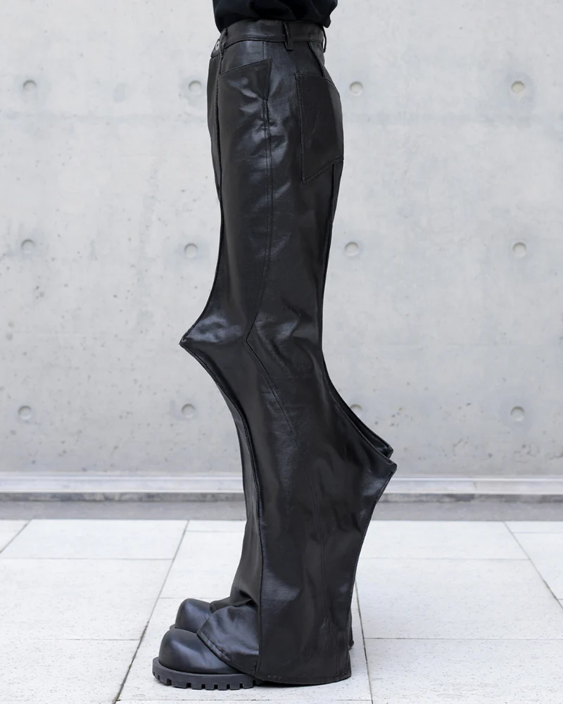 High Street Opium Style 3D-Structured Spiked Flare Pants - Image 4