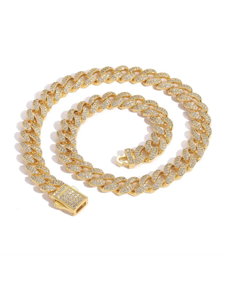 Hip Hop 12mm Iced Cuban Link Chain - Image 4