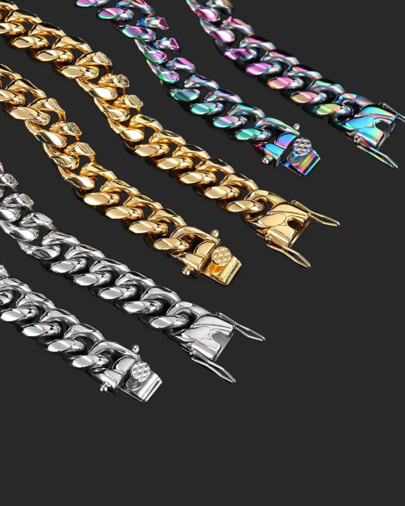 Hip Hop Jewelry Stainless Steel Cuban Link Bracelet - Image 14