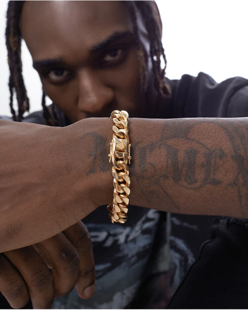 Hip Hop Jewelry Stainless Steel Cuban Link Bracelet - Image 3