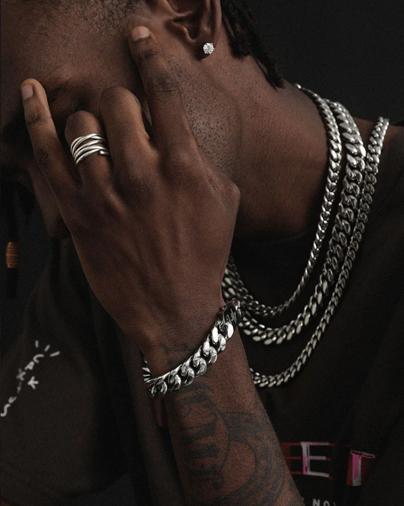 Hip Hop Jewelry Stainless Steel Cuban Link Bracelet - Image 4