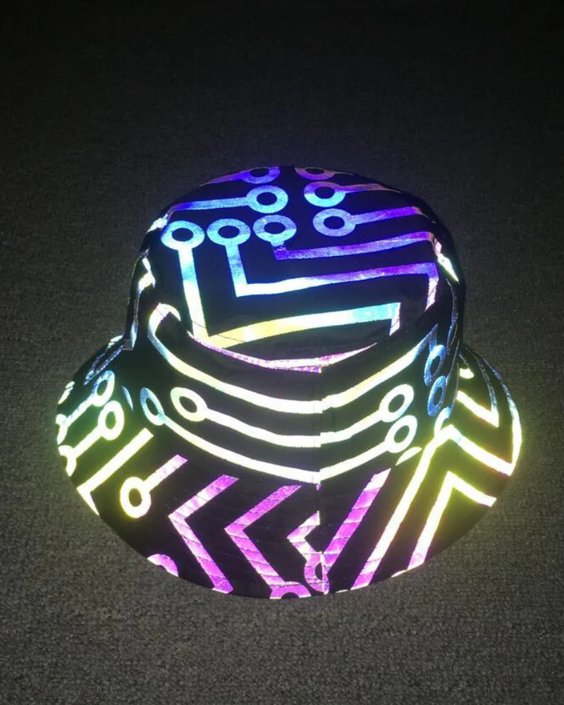 Hip Hop Rainbow Reflective Bucket Hat - Image 3