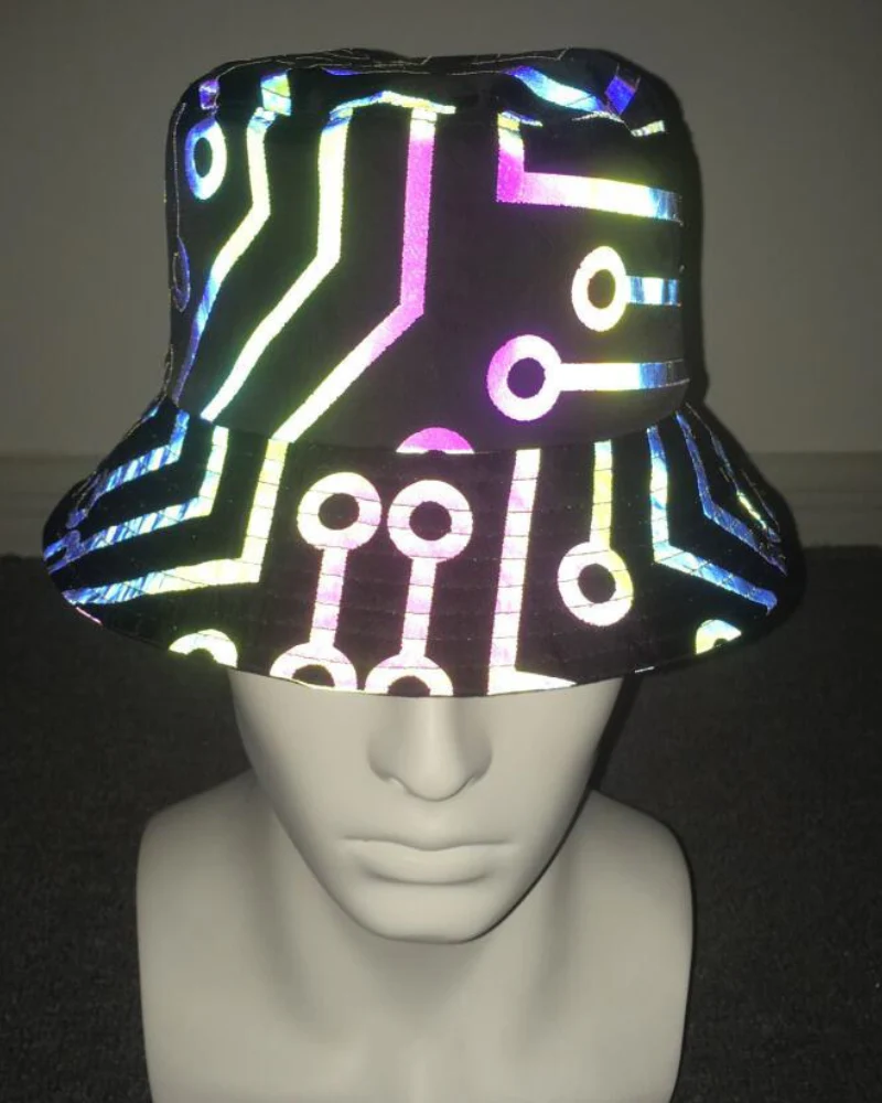 Hip Hop Rainbow Reflective Bucket Hat - Image 4