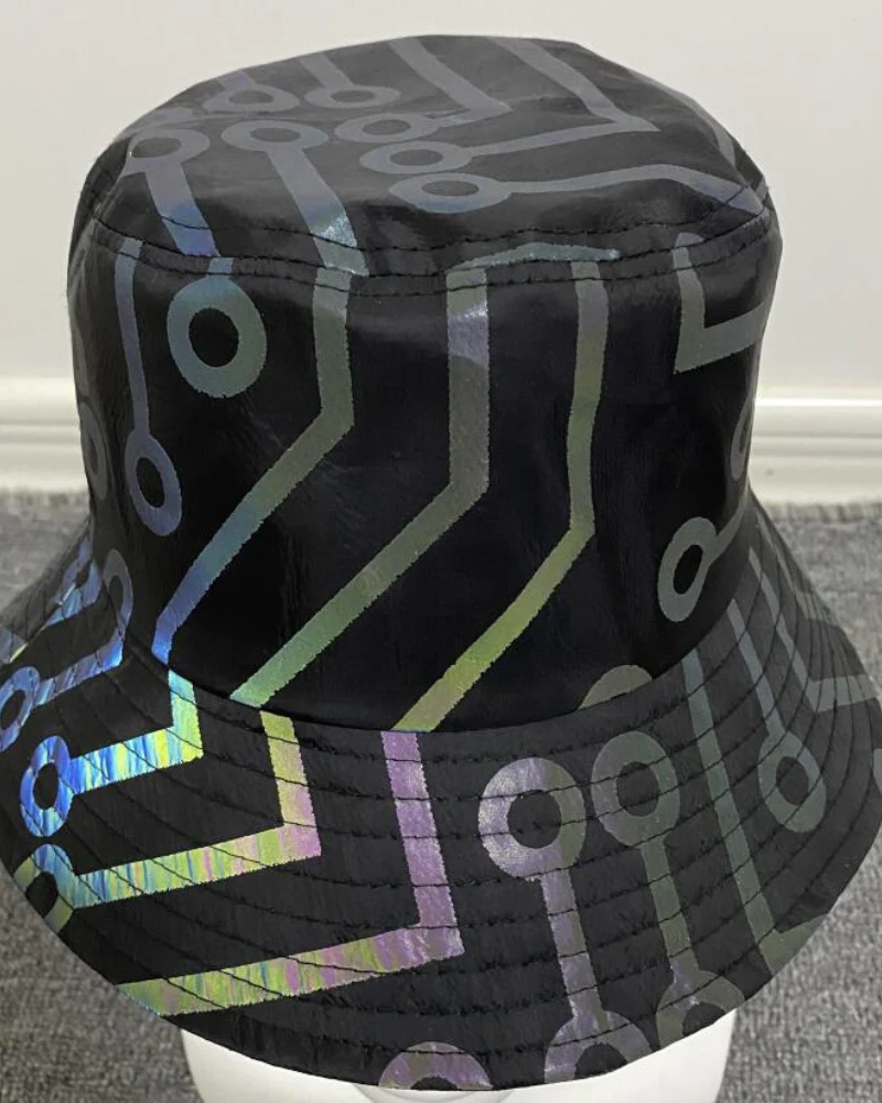 Hip Hop Rainbow Reflective Bucket Hat - Image 6