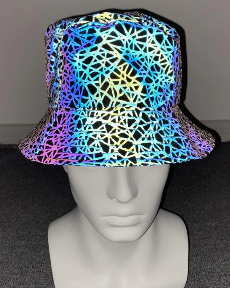 Hip Hop Rainbow Reflective Bucket Hat - Image 7