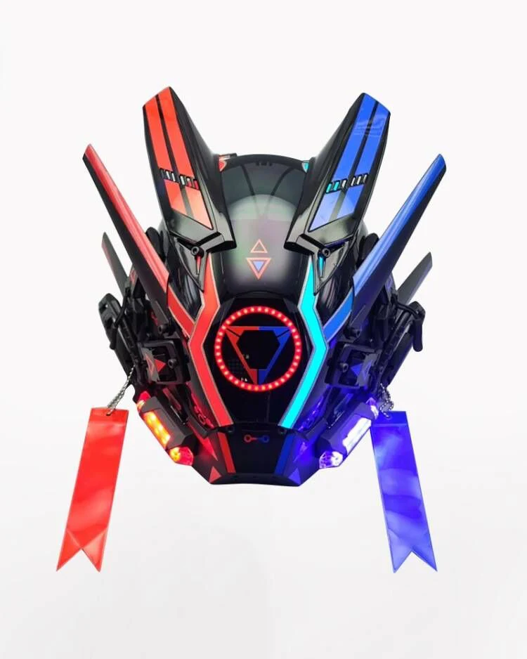 Iron Blood Warrior LED Cyberpunk Helmet Mask(LEDs available in 6 colors)