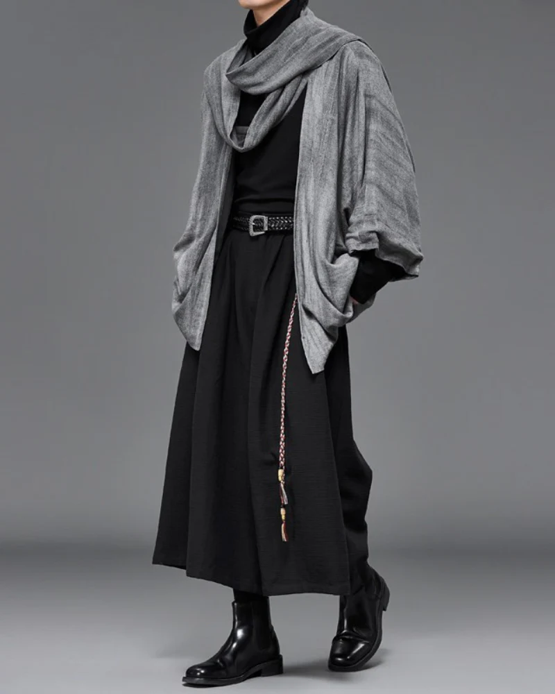 Japanese-Style Mid-Length Unisex Linen Cardigan - Image 3