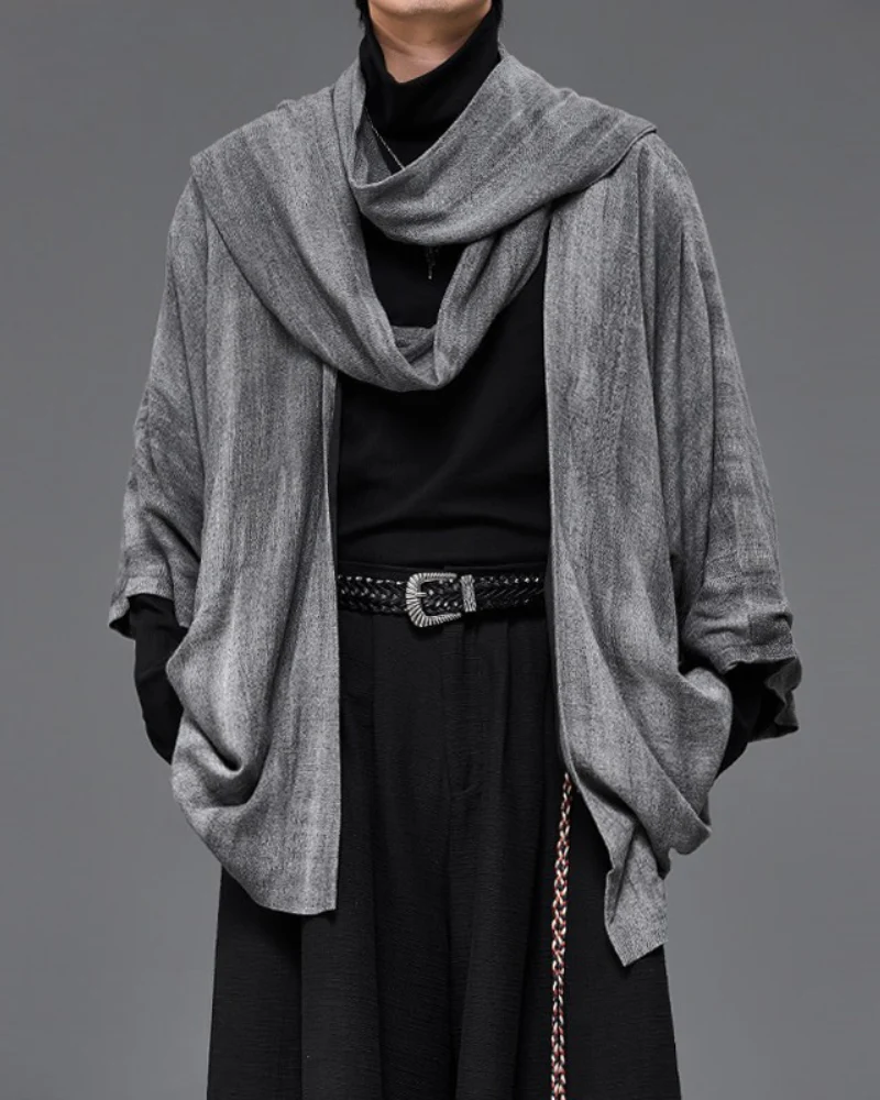 Japanese-Style Mid-Length Unisex Linen Cardigan - Image 5