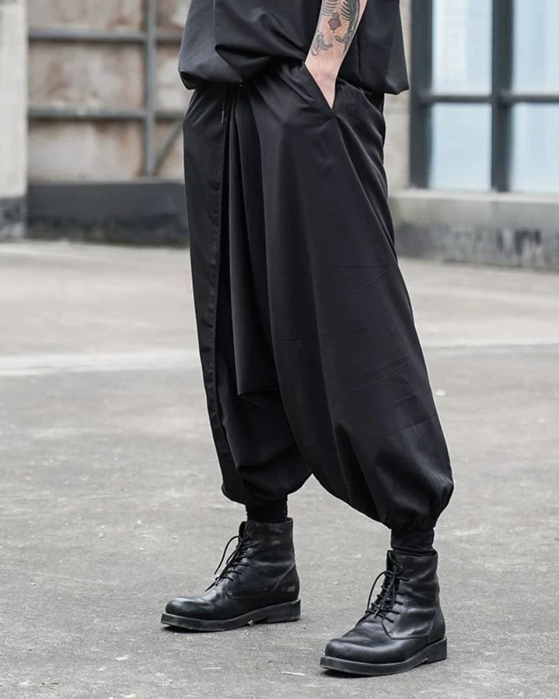 Japanese Techwear Hakama Black Pants - Image 5