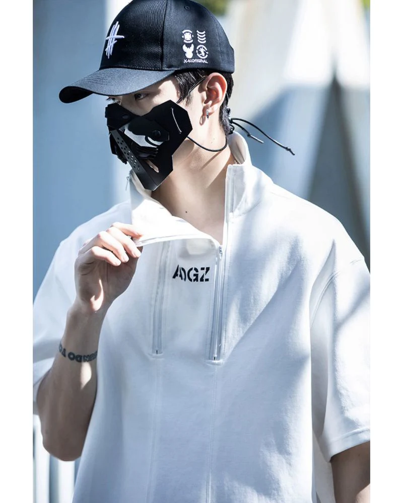 Techwear High Neck Unisex T-Shirt - Image 4