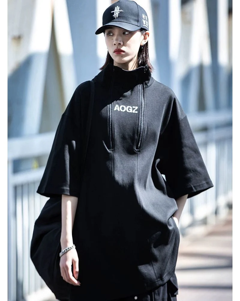 Techwear High Neck Unisex T-Shirt - Image 6