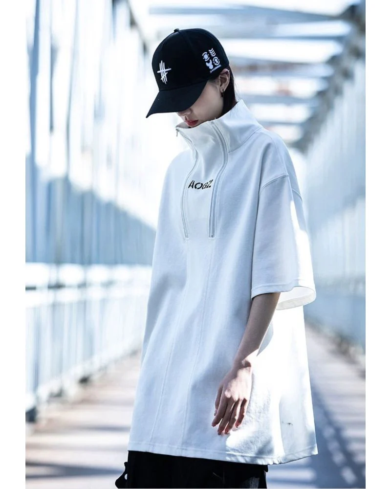 Techwear High Neck Unisex T-Shirt - Image 8