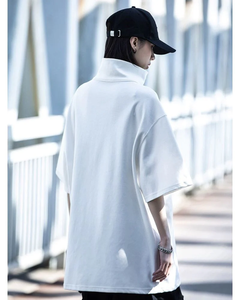 Techwear High Neck Unisex T-Shirt - Image 9