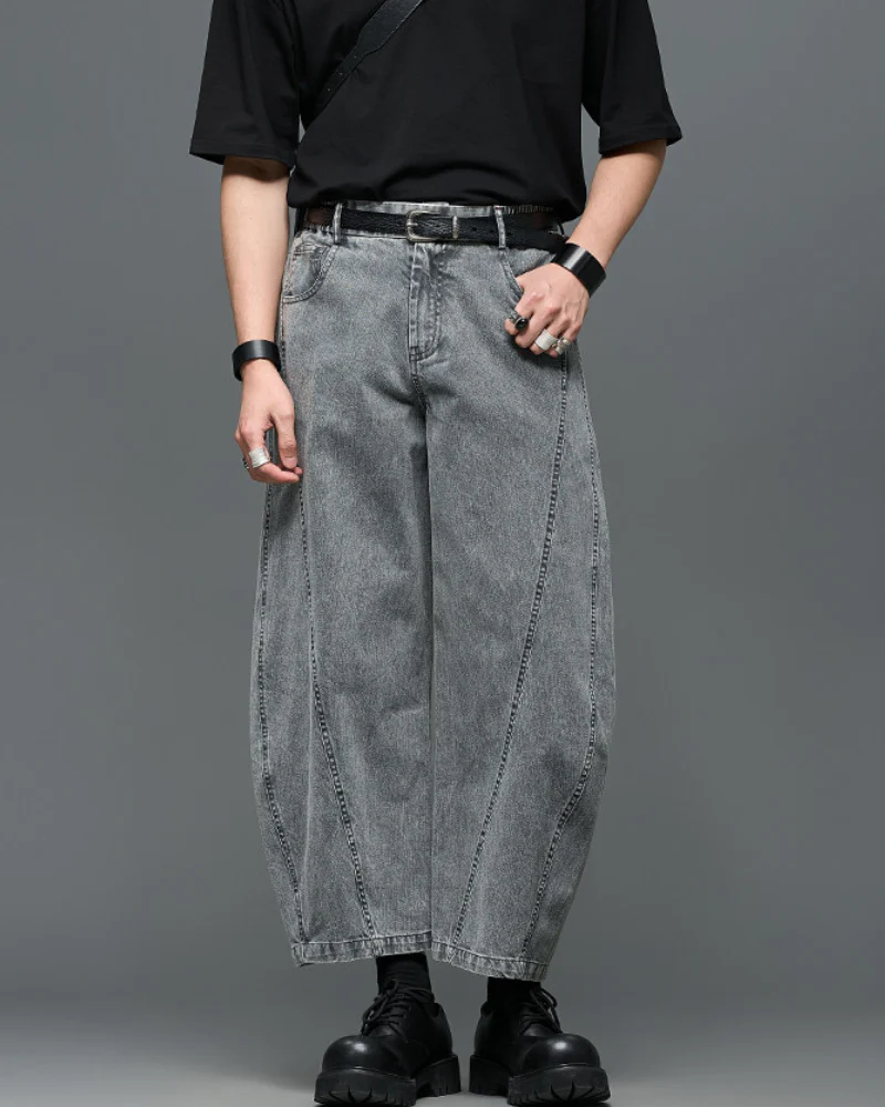 Japanese Vintage Curved Knife Cropped Straight Pants - Image 4