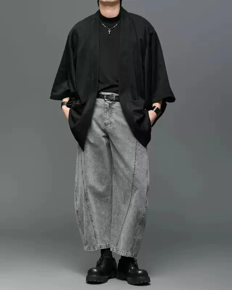 Japanese Vintage Curved Knife Cropped Straight Pants - Image 7
