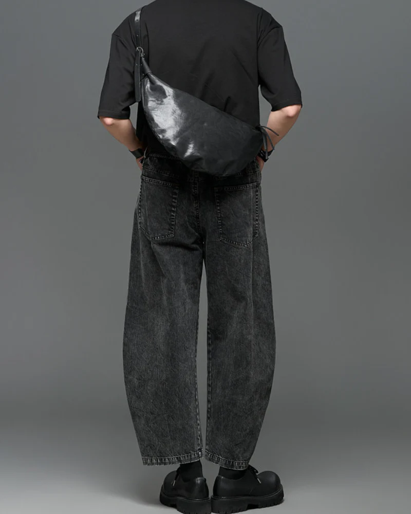 Japanese Vintage Curved Knife Cropped Straight Pants - Image 9
