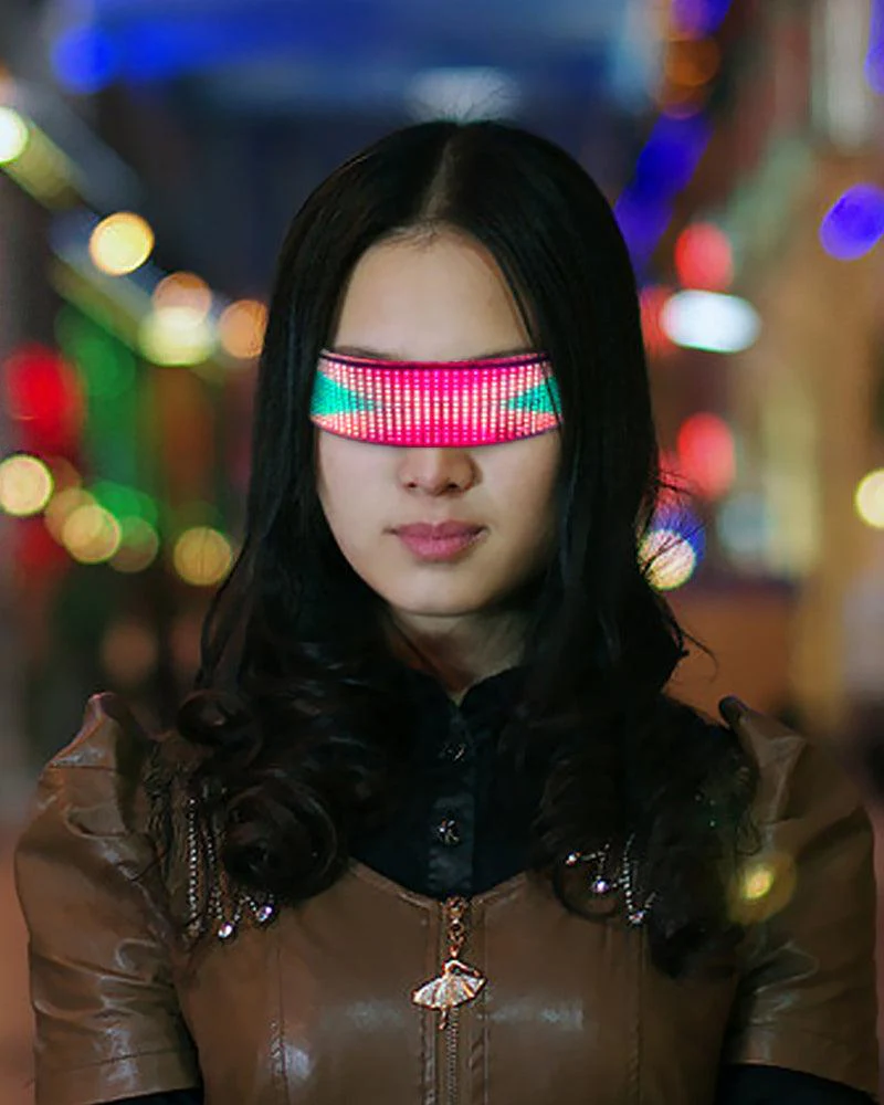 M-Zone Rhythm Cyberpunk Shining Led Glasses ( Customizable Text And Image Available) - Image 4