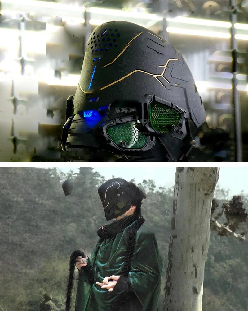 Mech Ares Futuristic Cyberpunk Helmet - Image 10