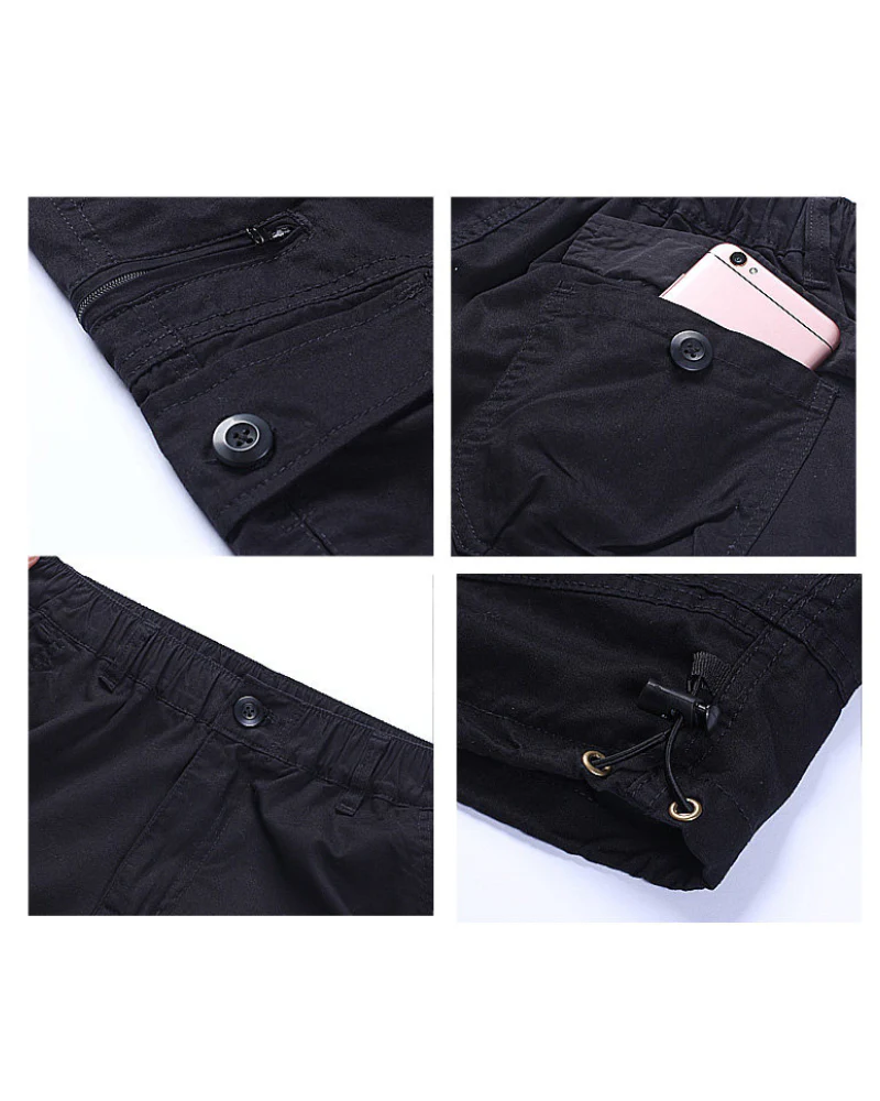 Men’s Loose Summer Black Camo Jorts - Image 11