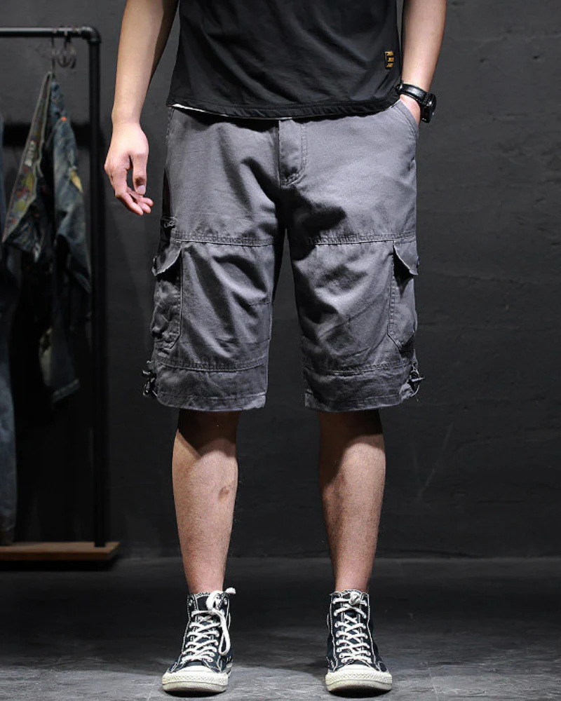 Men’s Loose Summer Black Camo Jorts - Image 9
