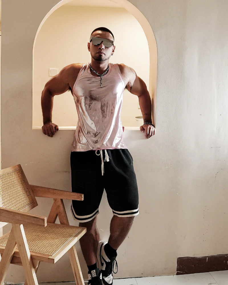 Men's Tank Top High Elastic Soft Sports Muscle Shirt - Image 11