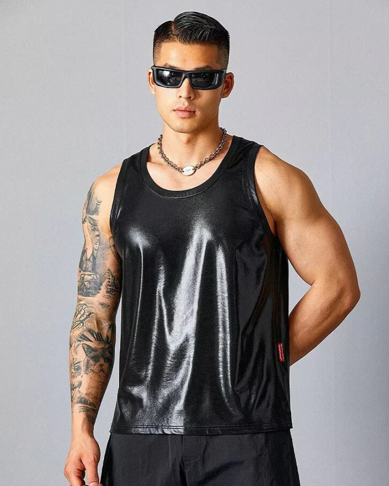 Men's Tank Top High Elastic Soft Sports Muscle Shirt - Image 3