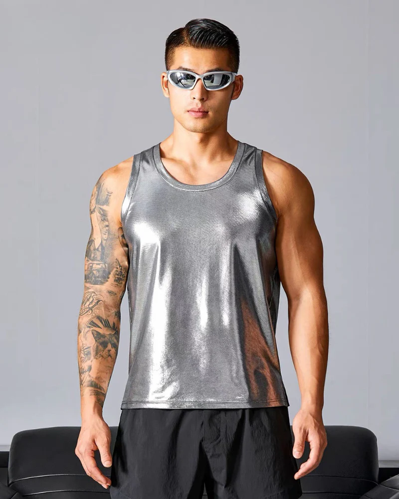 Men's Tank Top High Elastic Soft Sports Muscle Shirt - Image 5