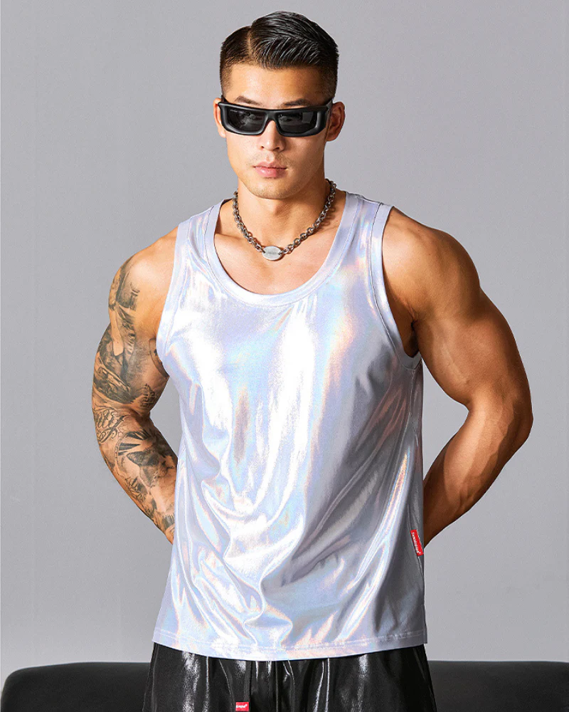 Men's Tank Top High Elastic Soft Sports Muscle Shirt - Image 7