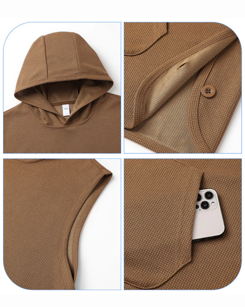 Men's Tank Top Sports Hooded Muscle Shirt - Image 10