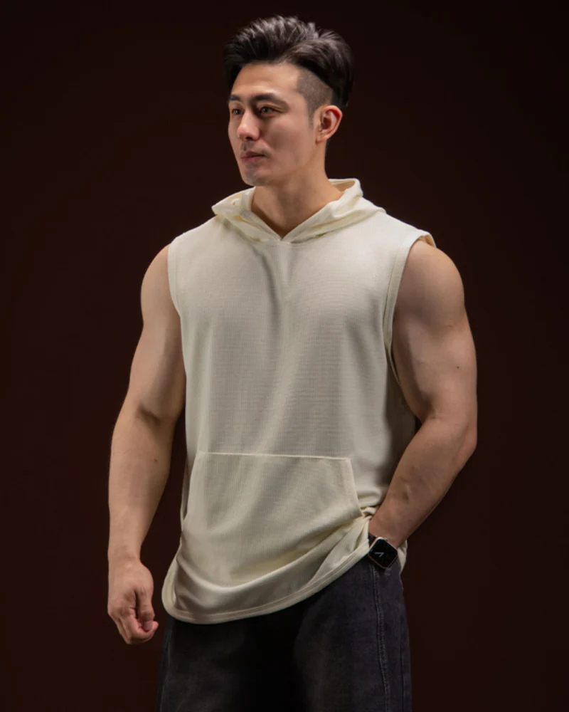 Men's Tank Top Sports Hooded Muscle Shirt - Image 4