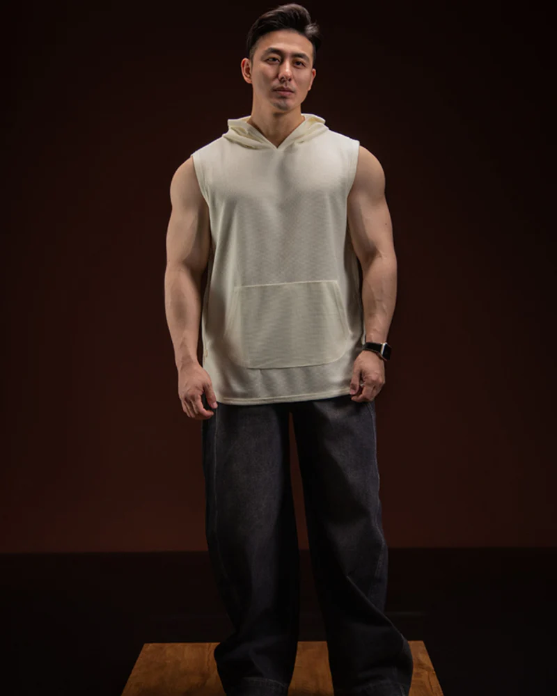 Men's Tank Top Sports Hooded Muscle Shirt - Image 5