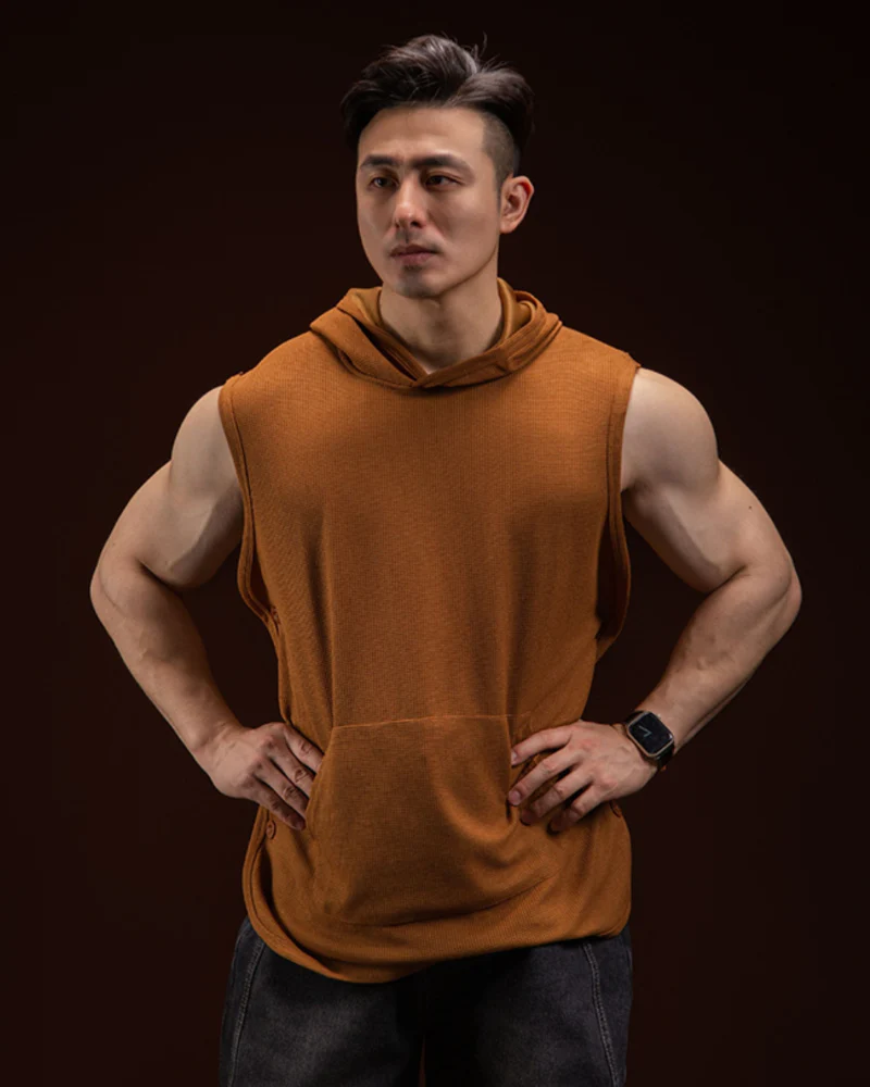 Men's Tank Top Sports Hooded Muscle Shirt - Image 7