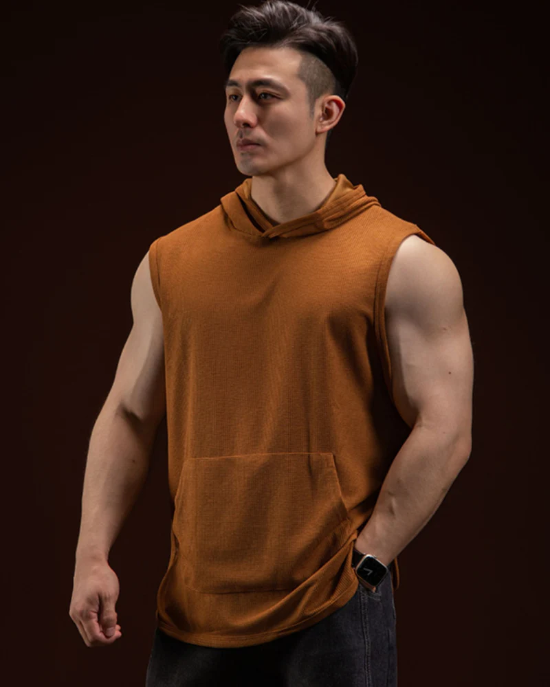 Men's Tank Top Sports Hooded Muscle Shirt - Image 8