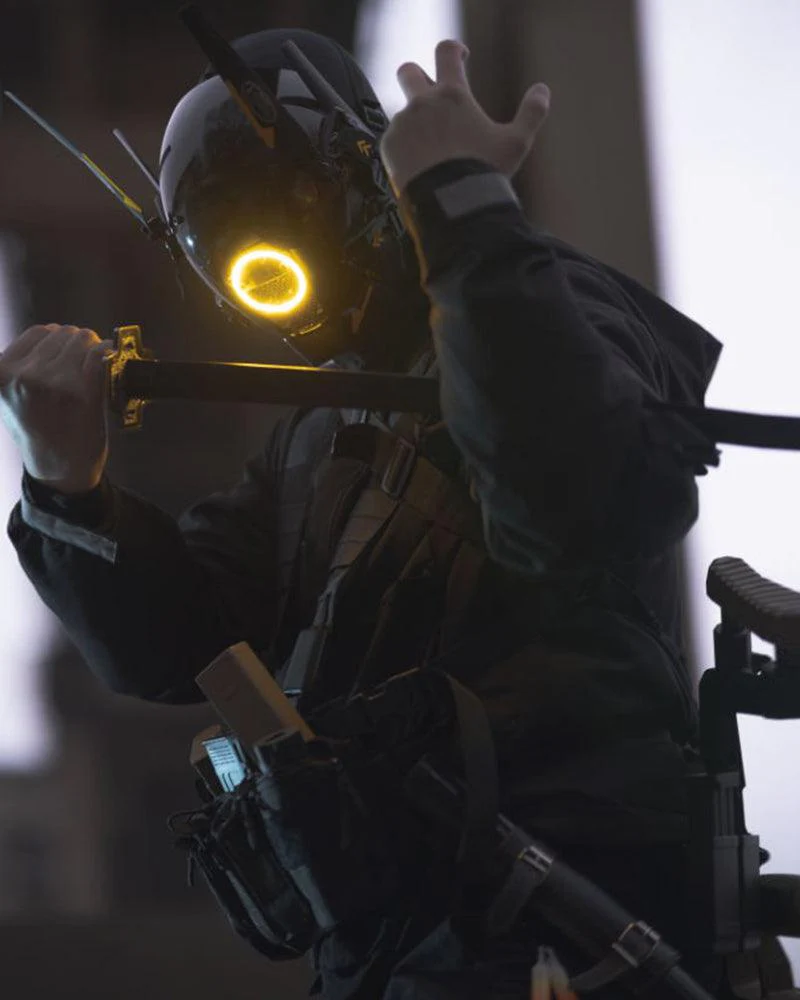 Metaverse Shock Futuristic LED Cyberpunk Helmet Mask - Image 11
