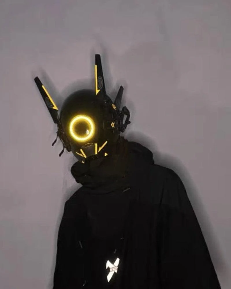 Metaverse Shock Futuristic LED Cyberpunk Helmet Mask - Image 13