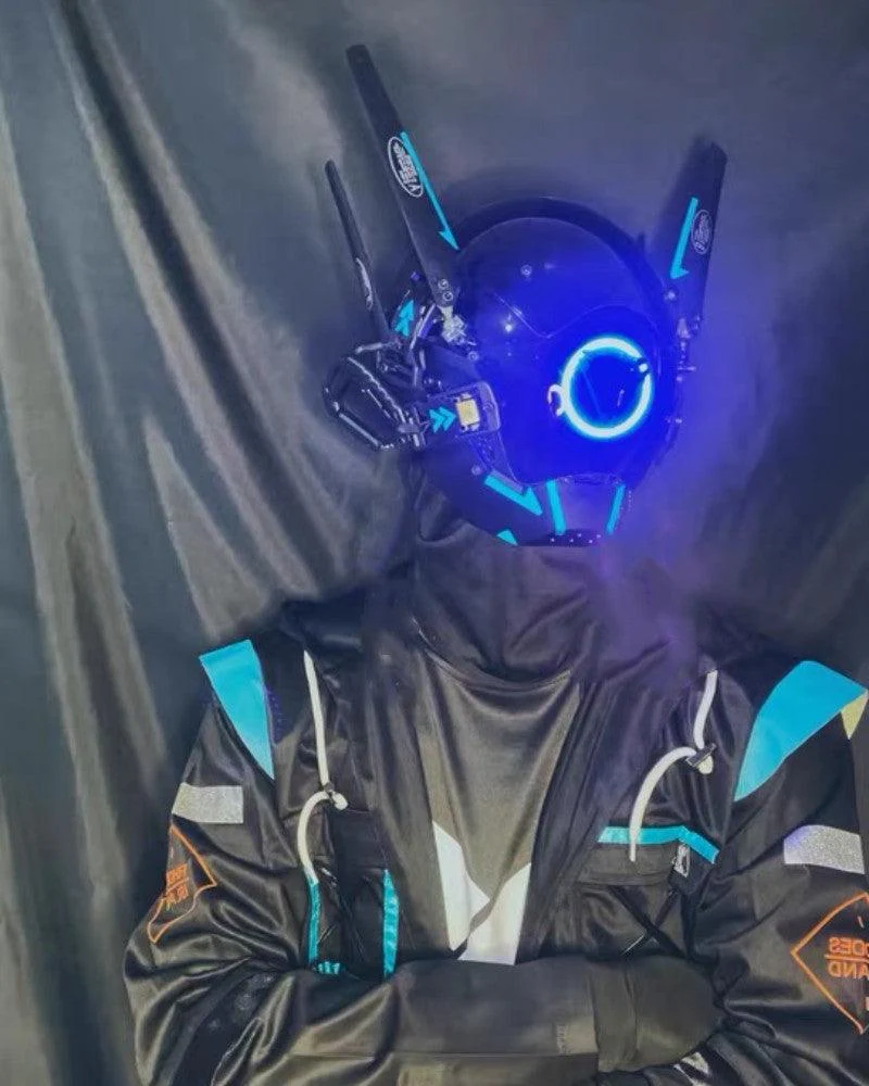 Metaverse Shock Futuristic LED Cyberpunk Helmet Mask - Image 15
