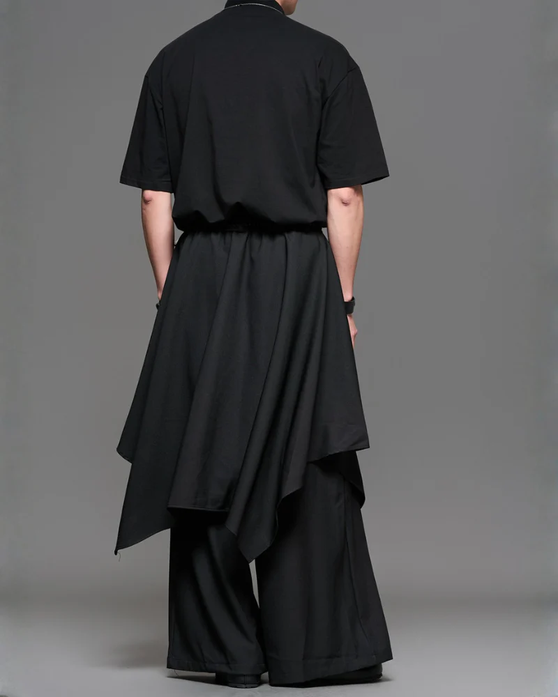 Minimalist Japanese Ice-Silk Mock Neck Basic T-Shirt - Image 4