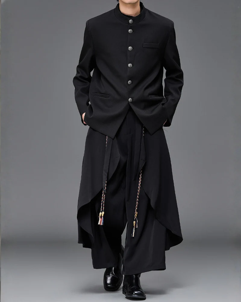 Modern Japanese Dark Aesthetic Wide-Leg Hakama Pants - Image 9