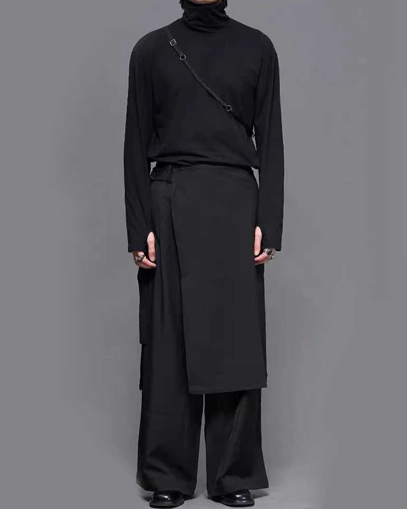 Modern Japanese Mock Neck Long-Sleeve T-Shirt - Image 4