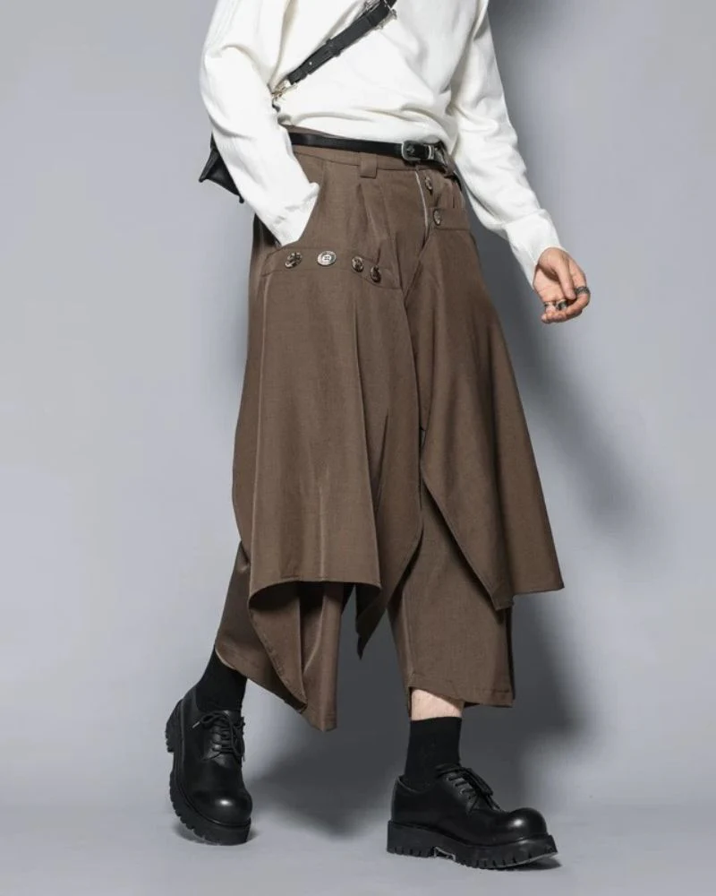 Modern Japanese Style Vintage Wide Leg Hakama Pants - Image 7