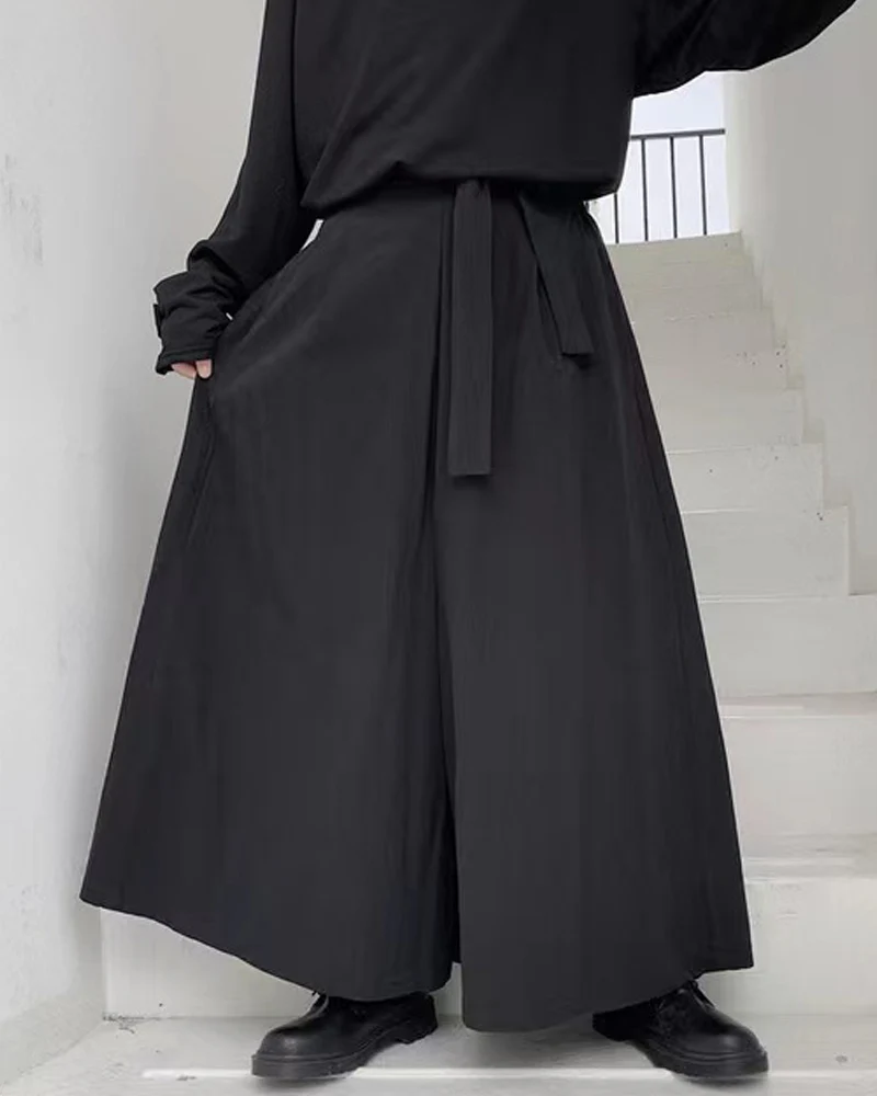 Modern Japanese Style Wide Leg Hakama Pants - Image 6
