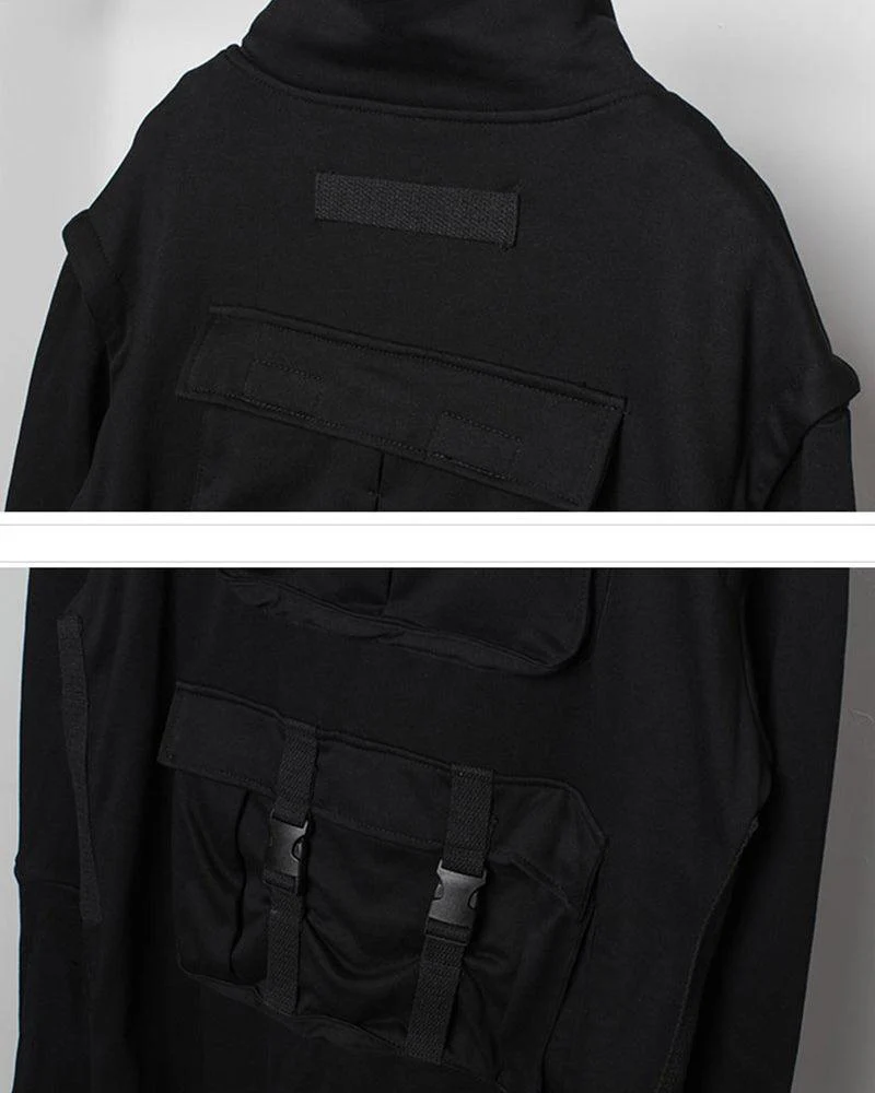 Modern Japanese Techwear Long Cargo Coat - Image 10