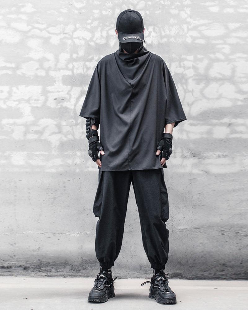 Modern Japanese Techwear Loose Bat T-Shirt - Image 7