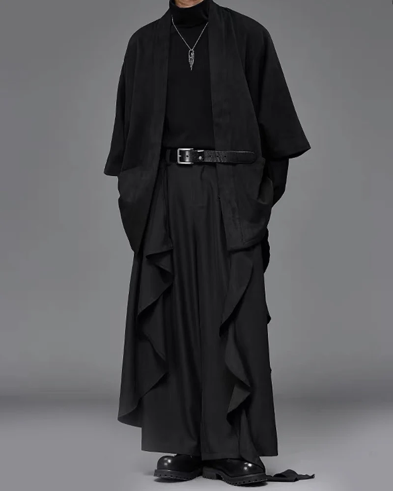 Modern Japanese Wide Leg Vintage Hakama Pants - Image 3