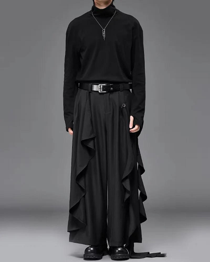Modern Japanese Wide Leg Vintage Hakama Pants - Image 4